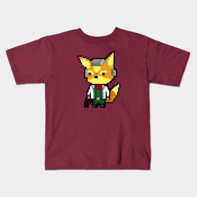 Pixel Starfox Kids T-Shirt by darktiff_